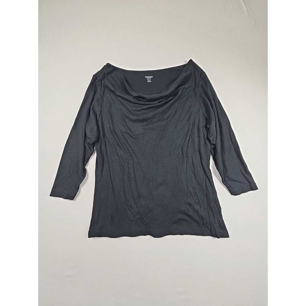 Premise‎ Studio Women's Black 3/4 Sleeved Pullover Blouse Shirt Size XL
